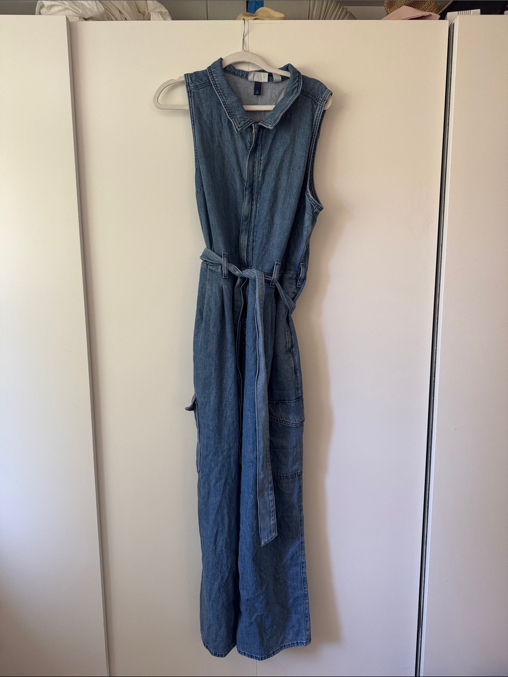 Universal Thread Light Blue Denim zip-Front Jumpsuit